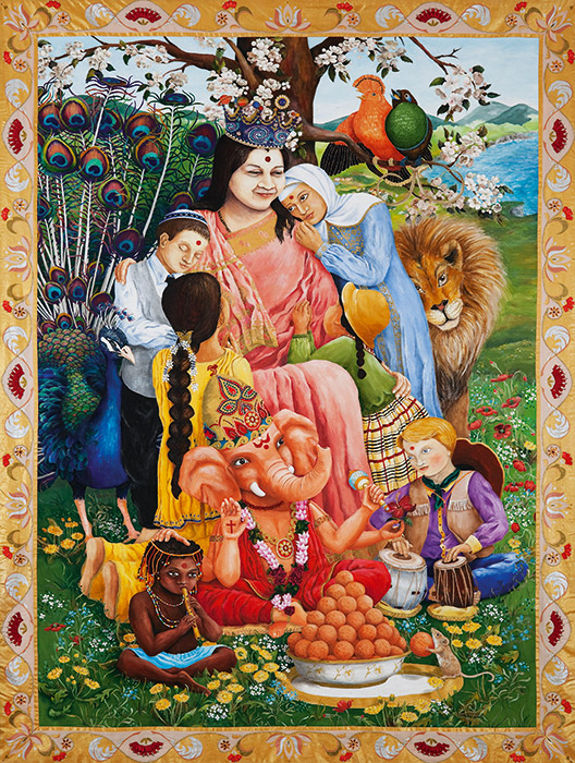 Jana Dallosova acryl painting on canvas, All Children of One Mother