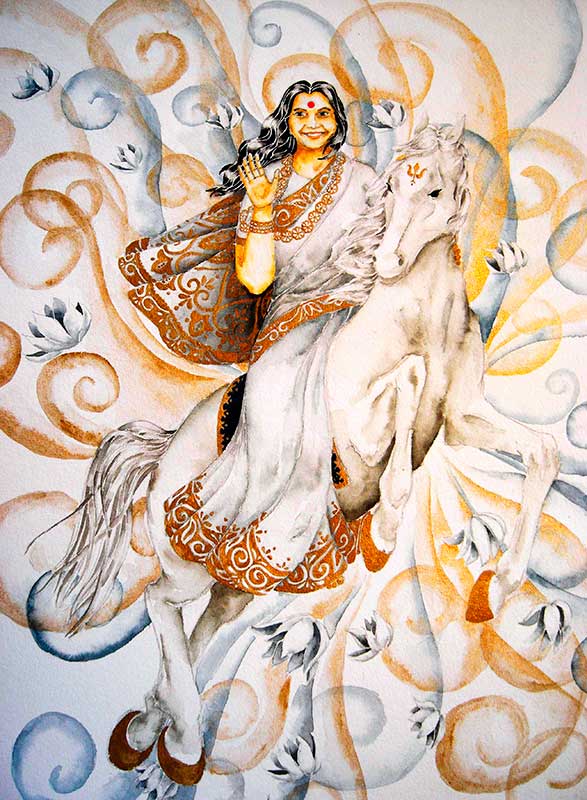 Aquarelle painting, Shri Kalki