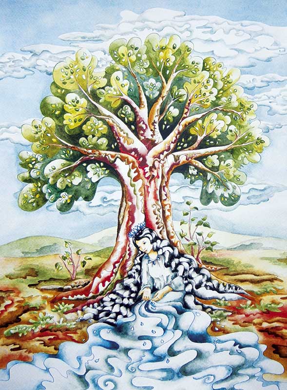 Janka Watercolor Flower arrangement with red peonies