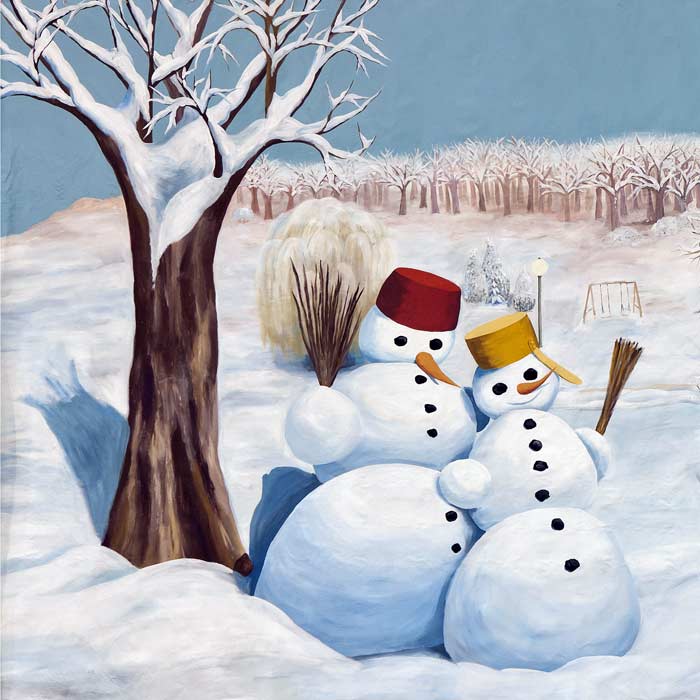 Stage backdrop for a Christmas concert, detail