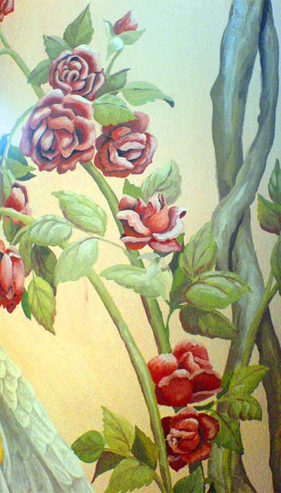 painted pillar, detail